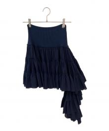 LOEWE（ロエベ）の古着「フリルスカート」｜ネイビー