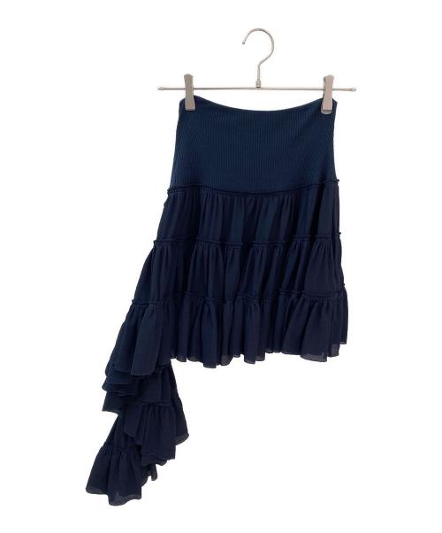 LOEWE（ロエベ）LOEWE (ロエベ) フリルスカート ネイビー サイズ:34の古着・服飾アイテム