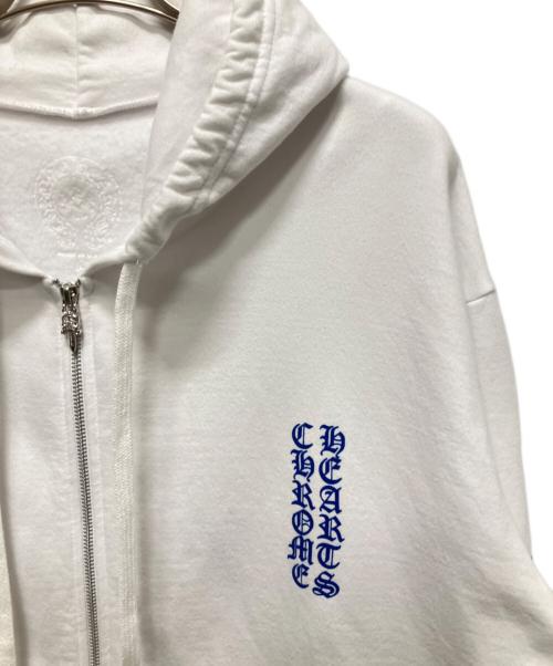 CHROME HEARTS（クロムハーツ）CHROME HEARTS (クロムハーツ) Vertical Logo Zip Up Hoodie ホワイト サイズ:Ｌの古着・服飾アイテム