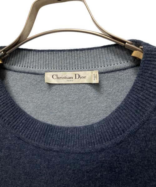 Christian Dior（クリスチャン ディオール）Christian Dior (クリスチャン ディオール) J'ADIOR 8 カシミヤ混 ボクシーセーター ネイビー サイズ:38の古着・服飾アイテム
