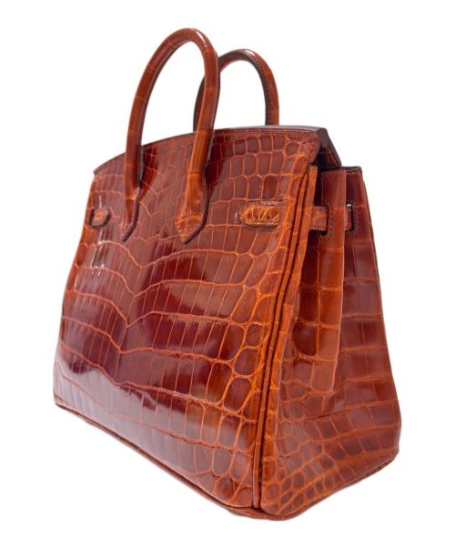 HERMES（エルメス）HERMES (エルメス) Birkin25 Niloticus Crocodile バーキン25 ニロティカス リセ/X刻印/ブラウン系/ゴールド金具 ブラウン×G金具 サイズ:25の古着・服飾アイテム