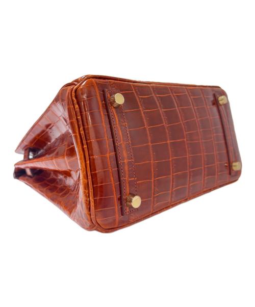 HERMES（エルメス）HERMES (エルメス) Birkin25 Niloticus Crocodile バーキン25 ニロティカス リセ/X刻印/ブラウン系/ゴールド金具 ブラウン×G金具 サイズ:25の古着・服飾アイテム
