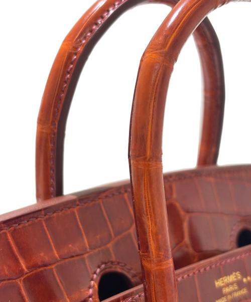 HERMES（エルメス）HERMES (エルメス) Birkin25 Niloticus Crocodile バーキン25 ニロティカス リセ/X刻印/ブラウン系/ゴールド金具 ブラウン×G金具 サイズ:25の古着・服飾アイテム