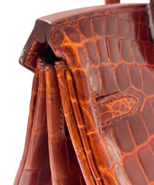 HERMES（エルメス）HERMES (エルメス) Birkin25 Niloticus Crocodile バーキン25 ニロティカス リセ/X刻印/ブラウン系/ゴールド金具 ブラウン×G金具 サイズ:25の古着・服飾アイテム