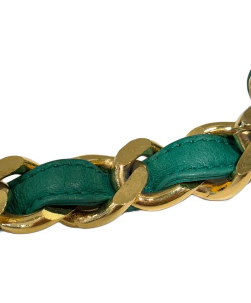 CHANEL（シャネル）CHANEL (シャネル) ヴィンテージチェーンベルト エメラルドグリーン サイズ:65/26の古着・服飾アイテム