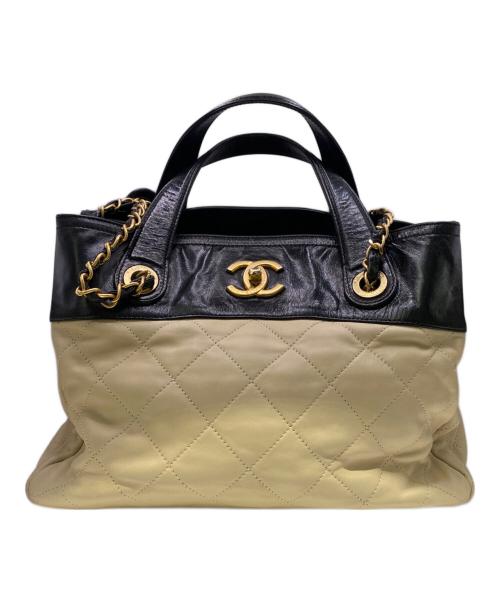 CHANEL（シャネル）CHANEL (シャネル) 2WAYバッグ ブラック×ベージュの古着・服飾アイテム