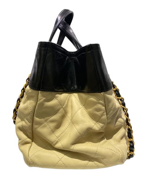 CHANEL（シャネル）CHANEL (シャネル) 2WAYバッグ ブラック×ベージュの古着・服飾アイテム