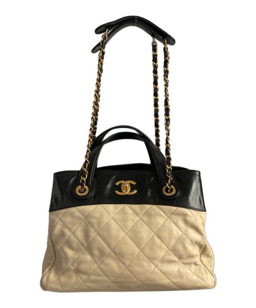 CHANEL（シャネル）CHANEL (シャネル) 2WAYバッグ ブラック×ベージュの古着・服飾アイテム
