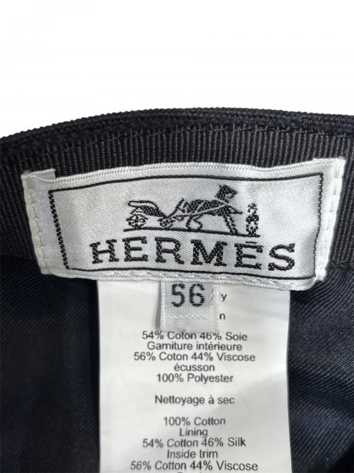 HERMES（エルメス）HERMES (エルメス) セレナシーシェル・キャップ ブラック サイズ:56の古着・服飾アイテム