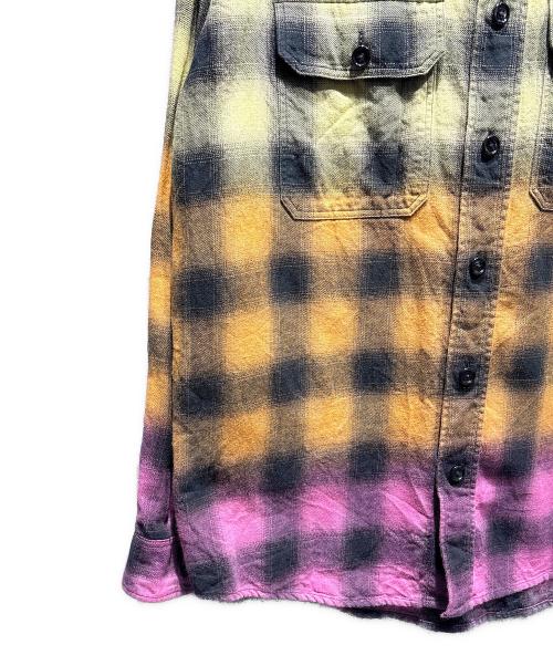 CELINE（セリーヌ）CELINE (セリーヌ) グラデーションレインボーチェックシャツ マルチカラー サイズ:36の古着・服飾アイテム