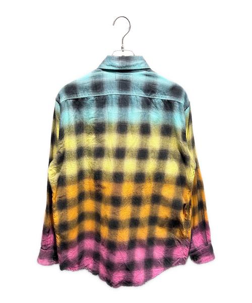 CELINE（セリーヌ）CELINE (セリーヌ) グラデーションレインボーチェックシャツ マルチカラー サイズ:36の古着・服飾アイテム