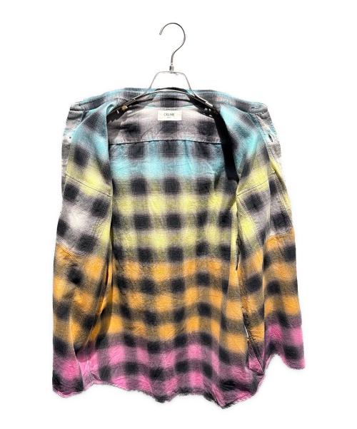 CELINE（セリーヌ）CELINE (セリーヌ) グラデーションレインボーチェックシャツ マルチカラー サイズ:36の古着・服飾アイテム