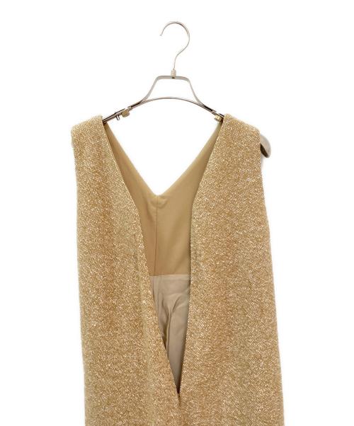 AURALEE（オーラリー）AURALEE (オーラリー) HOMESPUN TWEED DRAPE DRESS ベージュの古着・服飾アイテム