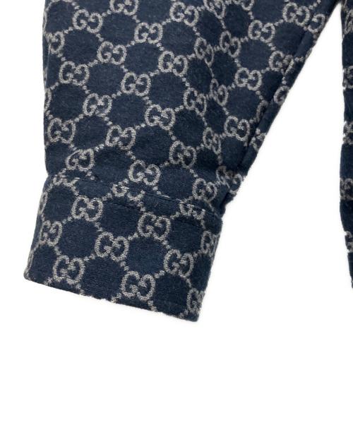 GUCCI（グッチ）GUCCI (グッチ) 25AW GG Brushed Flannel Shirt(GGブラッシュフランネルシャツ) ネイビー サイズ:54の古着・服飾アイテム