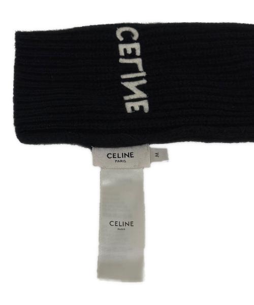 CELINE（セリーヌ）CELINE (セリーヌ) ロゴ刺繍アームカバー ブラック サイズ:Mの古着・服飾アイテム