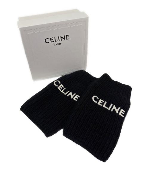 CELINE（セリーヌ）CELINE (セリーヌ) ロゴ刺繍アームカバー ブラック サイズ:Mの古着・服飾アイテム