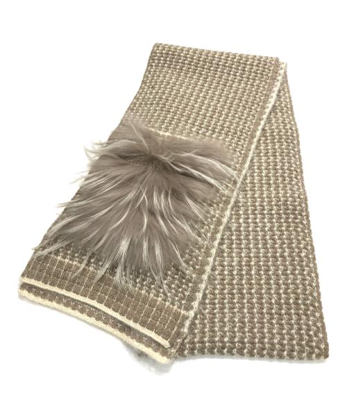 LOUIS VUITTON（ルイ ヴィトン）LOUIS VUITTON (ルイ ヴィトン) マフラーエシャルプ エルナ マフラー ショール ラクーン/ファー /モヘア /M75090 ベージュ サイズ:-の古着・服飾アイテム