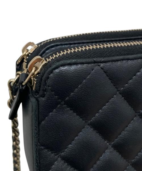 CHANEL（シャネル）CHANEL (シャネル) ウォレットバッグ ブラック×ゴールド金具の古着・服飾アイテム
