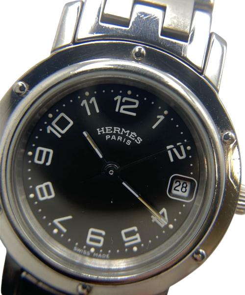 HERMES（エルメス）HERMES (エルメス) クリッパー ブラック 黒文字盤 クオーツ ブラックの古着・服飾アイテム