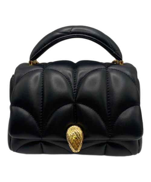 BVLGARI（ブルガリ）BVLGARI (ブルガリ) 2WAYショルダーバッグ ブラック×ゴールドの古着・服飾アイテム