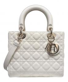 Christian Dior（クリスチャン ディオール）の古着「Lady Dior Medium / レディディオール ミディアム」｜ホワイト