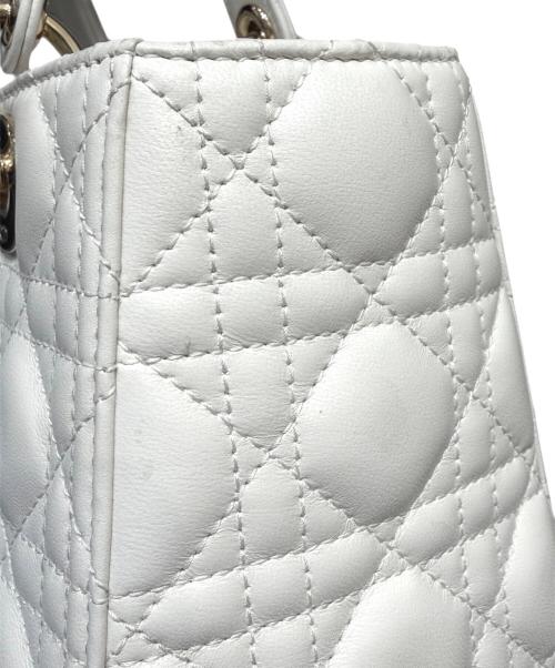 Christian Dior（クリスチャン ディオール）Christian Dior (クリスチャン ディオール) Lady Dior Medium / レディディオール ミディアム ホワイト サイズ:ミディアムの古着・服飾アイテム