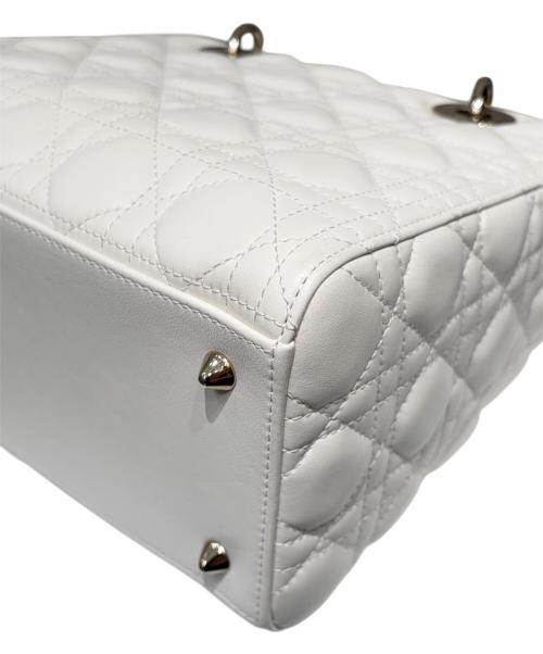 Christian Dior（クリスチャン ディオール）Christian Dior (クリスチャン ディオール) Lady Dior Medium / レディディオール ミディアム ホワイト サイズ:ミディアムの古着・服飾アイテム