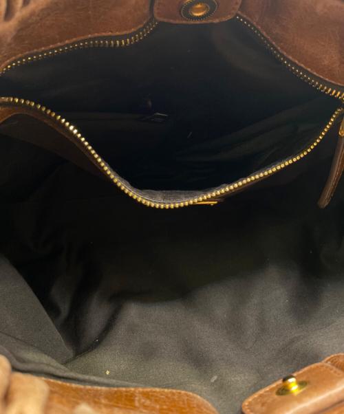 MIU MIU（ミュウミュウ）MIU MIU (ミュウミュウ) VITELLO LUX 2WAYバッグ ブラウンの古着・服飾アイテム