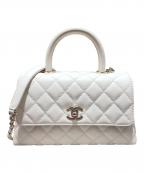CHANELシャネル）の古着「トップハンドル 23」｜ホワイト×ゴールド金具