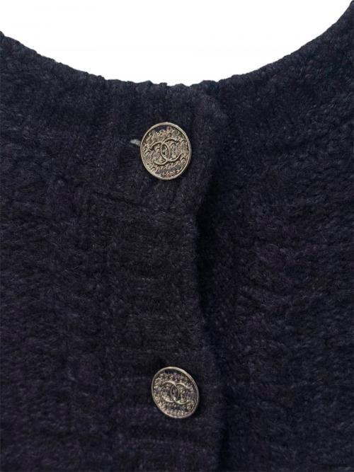 CHANEL（シャネル）CHANEL (シャネル) ココボタン カシミヤ ニット ネイビー サイズ:38の古着・服飾アイテム