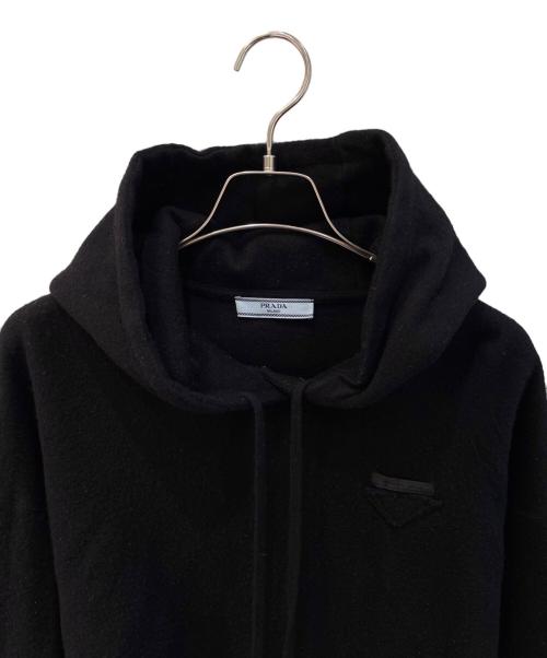 PRADA（プラダ）PRADA (プラダ) 三角ロゴ カシミヤ混パーカー ブラック サイズ:38の古着・服飾アイテム