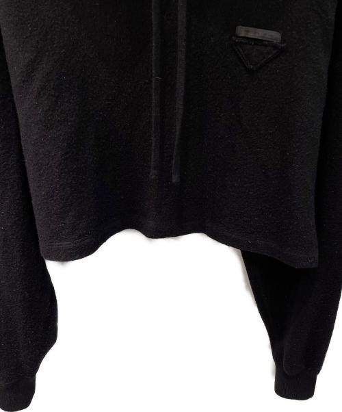 PRADA（プラダ）PRADA (プラダ) 三角ロゴ カシミヤ混パーカー ブラック サイズ:38の古着・服飾アイテム