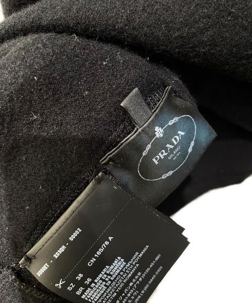 PRADA（プラダ）PRADA (プラダ) 三角ロゴ カシミヤ混パーカー ブラック サイズ:38の古着・服飾アイテム