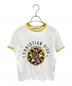 Christian Diorクリスチャン ディオール）の古着「タイガープリント コットンTシャツ」｜ホワイト×イエロー