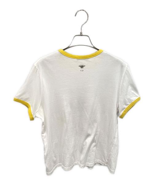 Christian Dior（クリスチャン ディオール）Christian Dior (クリスチャン ディオール) タイガープリント コットンTシャツ ホワイト×イエロー サイズ:Ｓの古着・服飾アイテム