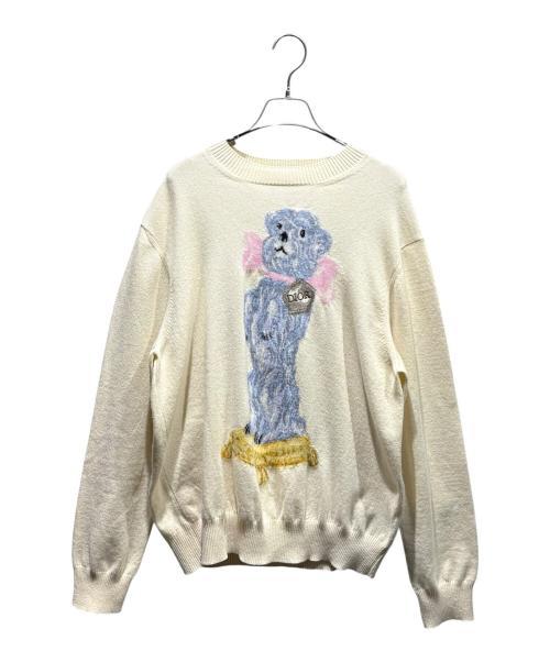 Dior（ディオール）Dior (ディオール) ボビークルーネックカシミアジャカードニットセーター ベージュ サイズ:Lの古着・服飾アイテム