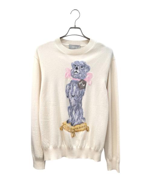 Dior（ディオール）Dior (ディオール) ボビークルーネックカシミアジャカードニットセーター ベージュ サイズ:Lの古着・服飾アイテム