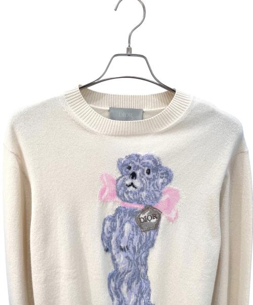 Dior（ディオール）Dior (ディオール) ボビークルーネックカシミアジャカードニットセーター ベージュ サイズ:Lの古着・服飾アイテム