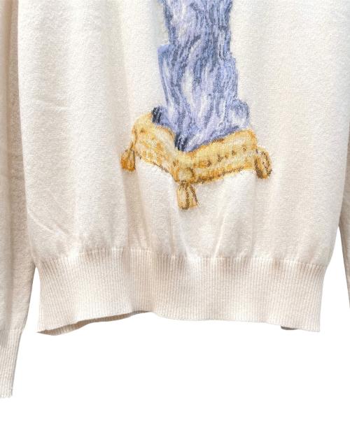 Dior（ディオール）Dior (ディオール) ボビークルーネックカシミアジャカードニットセーター ベージュ サイズ:Lの古着・服飾アイテム