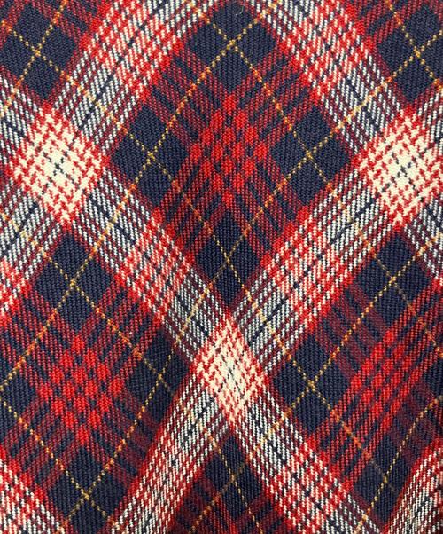 Christian Dior（クリスチャン ディオール）Christian Dior (クリスチャン ディオール) シルク裏地 チェックフレアロングスカート/CHECK'N'DIOR POP 1 レッド×ネイビー サイズ:42の古着・服飾アイテム