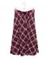 Christian Dior（クリスチャン ディオール）の古着「シルク裏地 チェックフレアロングスカート/CHECK'N'DIOR POP 1」｜レッド×ネイビー
