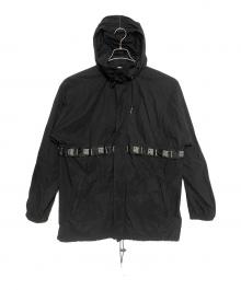 VETEMENTS（ヴェトモン）の古着「Care label-detail shell hooded jacket」｜ブラック