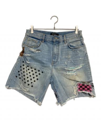 【美品】AMIRI ペイント加工 デニムショートパンツ サイズ30 中古・古着通販】AMIRI (アミリ) アートパッチデニムショートパンツ