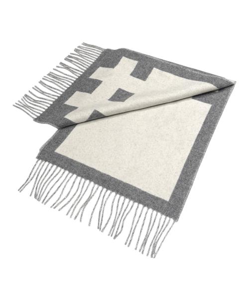 HERMES（エルメス）HERMES (エルメス) カシミヤマフラー ソー・ドゥ・エ グレーの古着・服飾アイテム