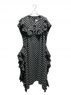 COMME des GARCONS COMME des GARCONSコムデギャルソン コムデギャルソン）の古着「ドットフリルワンピース/水玉/RL-O008」｜ブラック×ホワイト