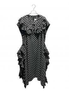 COMME des GARCONS COMME des GARCONS（コムデギャルソン コムデギャルソン）の古着「ドットフリルワンピース/水玉/RL-O008」｜ブラック×ホワイト