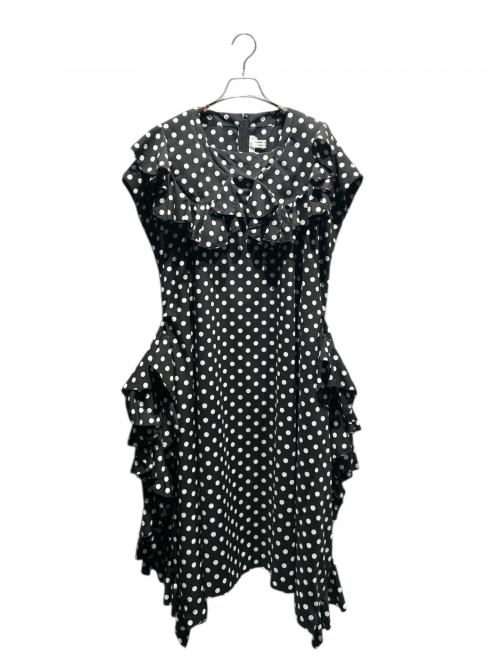COMME des GARCONS COMME des GARCONS（コムデギャルソン コムデギャルソン）COMME des GARCONS COMME des GARCONS (コムデギャルソン コムデギャルソン) ドットフリルワンピース/水玉/RL-O008 ブラック×ホワイト サイズ:Mの古着・服飾アイテム