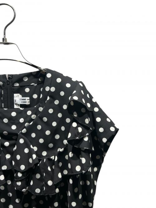 COMME des GARCONS COMME des GARCONS（コムデギャルソン コムデギャルソン）COMME des GARCONS COMME des GARCONS (コムデギャルソン コムデギャルソン) ドットフリルワンピース/水玉/RL-O008 ブラック×ホワイト サイズ:Mの古着・服飾アイテム
