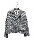 COMME des GARCONS COMME des GARCONSコムデギャルソン コムデギャルソン）の古着「千鳥格子柄クロップドジャケット」｜グレー×ブラック