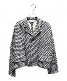 COMME des GARCONS COMME des GARCONS（コムデギャルソン コムデギャルソン）の古着「千鳥格子柄クロップドジャケット」｜グレー×ブラック